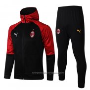 Chandal con Capucha del AC Milan 2021 Negro