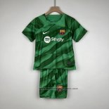 Camiseta Barcelona Portero Nino 2023-2024 Verde