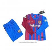 Camiseta Barcelona 1ª Equipacion del Manga Larga Nino 2021-2022