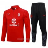 Chandal de Sudadera del AC Milan Nino 2023-2024 Rojo