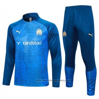 Chandal de Sudadera del Olympique Marsella Nino 2023-2024 Azul Oscuro