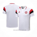 Camiseta Polo del Manchester United 2021-2022 Blanco y Rojo