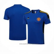 Camiseta de Entrenamiento Manchester United 2021-2022 Azul