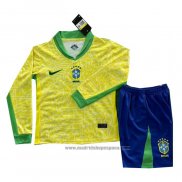 Camiseta Brasil 1ª Equipacion del Manga Larga Nino 2024