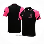 Camiseta Polo del Paris Saint-Germain 2021-2022 Negro y Rosa