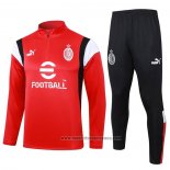 Chandal de Sudadera del AC Milan 2023-2024 Rojo y Blanco