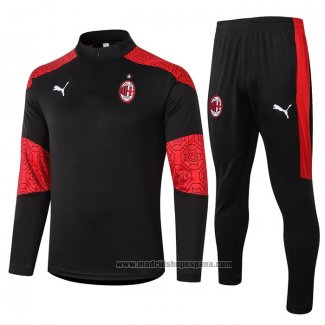 Chandal de Sudadera del AC Milan 2020-2021 Negro