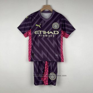 Camiseta Manchester City Portero Nino 2023-2024 Purpura