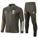 Chandal de Chaqueta del Manchester United Nino 2020-2021 Verde