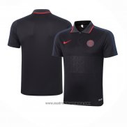 Camiseta Polo del Paris Saint-Germain 2020-2021 Negro y Gris
