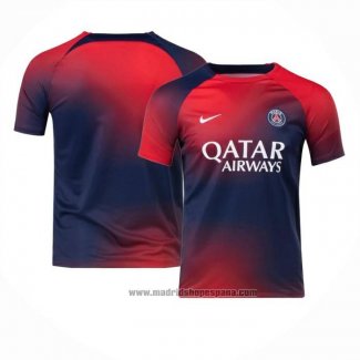 Camiseta Pre Partido del Paris Saint-Germain 2023 Azul y Rojo