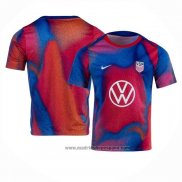 Camiseta Pre Partido del Estados Unidos 2024 Azul y Rojo