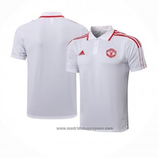 Camiseta Polo del Manchester United 2021-2022 Blanco y Rojo