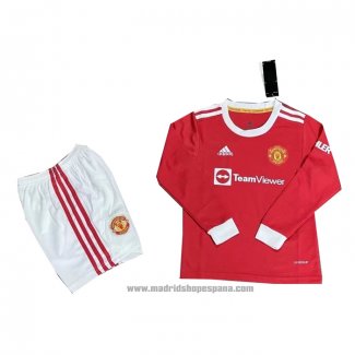 Camiseta Manchester United 1ª Equipacion del Manga Larga Nino 2021-2022