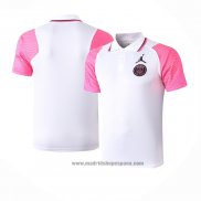 Camiseta Polo del Paris Saint-Germain 2020-2021 Blanco y Rosa