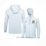 Chaqueta con Capucha del Barcelona 2023-2024 Blanco