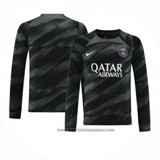 Camiseta Paris Saint-Germain Portero Manga Larga 2023-2024 Negro