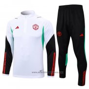 Chandal de Sudadera del Manchester United Nino 2023-2024 Blanco