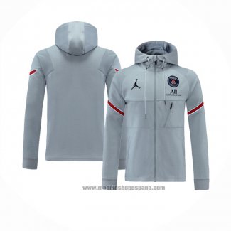 Chaqueta con Capucha del Paris Saint-Germain 2021-2022 Gris