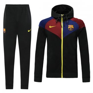 Chandal con Capucha del Barcelona 2020-2021 Negro